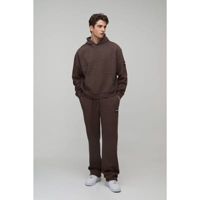 Oversized Boxy Wafel Capuchon Trainingspak | Dark Brown | Size XS