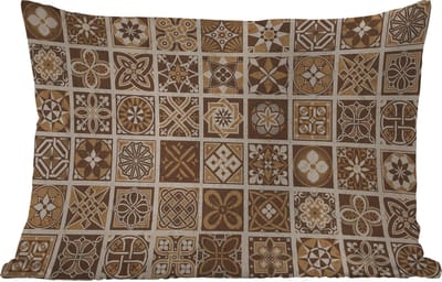 Buitenkussens - Tuin - Design - Bloemen - Bruin - Natuur - Vintage - 50x30 cm
