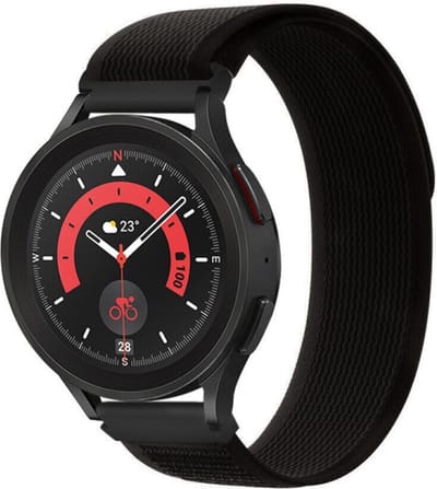 Nylon bandje - geschikt voor Garmin Vivoactive 4 / Venu 3 / Venu 2 / Forerunner 255 / Forerunner 265 / 570 (47mm) - zwart