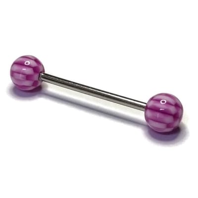 Aramat Jewels | Tongpiercings | Elegante Paarse Acryl Tongpiercing | | | |6mm | Staal | Volwassenen | Verkleurd niet