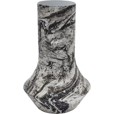 Present Time Vaas Mosaic Marble - Wit - 20x20x31cm - Metaal - Modern - Bloemenvaas - Woondecoratie - Decoratieve vaas voor woonkamer of slaapkamer