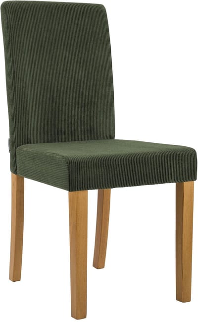 CLP Ina Eetkamerstoel - klassiek - met rugleuning - hout - corduroy - ribstof - antiek licht/groen