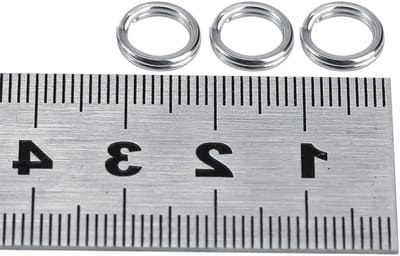 50 Stuks RVS Vissen Aas Dubbele Cirkel Splitsring Verbinding Ringen voor Vissersaccessoires
