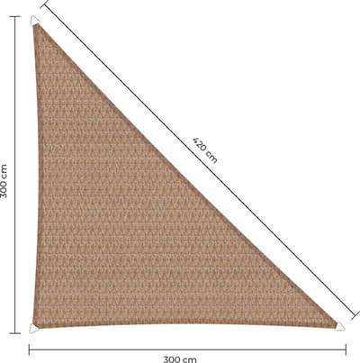 Sunfighters - 90 graden schaduwdoek - 3 x 3 x 4,2 m - Zand - Waterdoorlatend