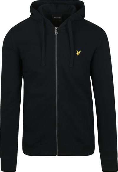 Lyle & Scott Loopback katoenen hoodie met volledige ritssluiting - marineblauw