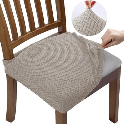Jacquard Stoelhoezen voor Eetkamer Stretch Afneembare Stoelhoes Anti-vuil Effen Kleur Stoelhoezen Meubelbeschermer 1pc