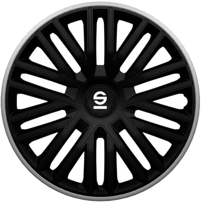 Sparco Wieldoppen Bergamo 15 inch Zwart Grijs - 4 stuks