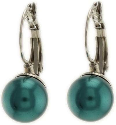 Behave - Dames parel oorhangers blauwgroen 2,5 cm - Elegant accent