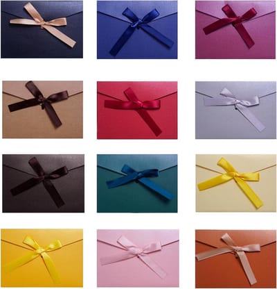 Kleurrijke Enveloppen Set van 12 Stuks, Retro Kraft Papier, Perfect voor Cadeaukaarten, Feestjes en Verjaardagen, Afmetingen 17.5x12.5cm