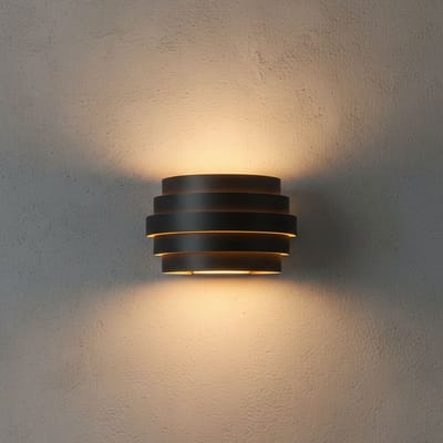 Wandlamp | 20 cm | Scudo wandlampen | G9 | goud, zwart | aluminium, metaal | moderne design decoratieve trendy verlichting