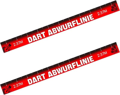 Dart Werplijn Stickers - Vloermarkering Dart - Nauwkeurig Werpen - Duurzaam Polyester Materiaal - 56 x 5 cm - Rood