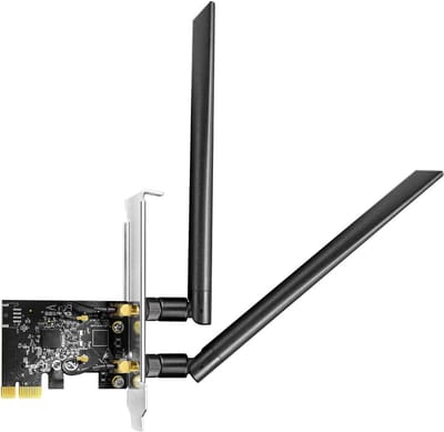 Draadloze WiFi Adapter - PCIe WiFi Kaart - Snelle Internetverbinding - Dual-Band AC1300 Snelheid - 2 Antennes - Zwart