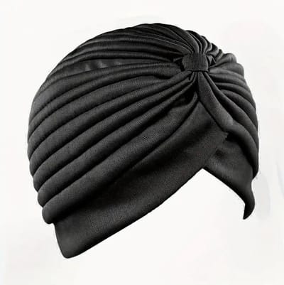Tulband - Head wrap - Turban - Hijab - Hoofdbedekking - Hoofdband - Muts - Chemo muts - Elastisch - Stretch - Stretchy - Zwart - Jonyx