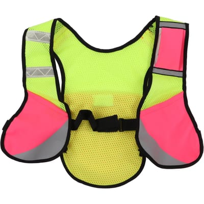 Gilet réfléchissant multifonction élastique pour sports de nuit Respirant Gilet de taille réfléchissant rose