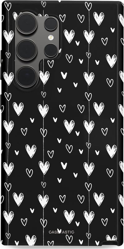 Casetastic Hoesje Geschikt voor Samsung S24 Ultra - Stijlvolle Beschermende Duo-layer Case - Hangend Hartje