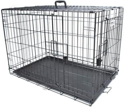 Honden Bench - Reismand - Veilig Vervoer - Dubbele Deuren - 76x48x73 cm - Zwart