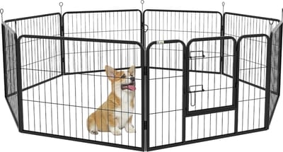 PawHut - Puppy - Scharrelverblijf - met 8 Elementen - Zwart - D06-107V02