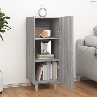 vidaXL - Dressoir - 34,5x34x90 - cm - bewerkt - hout - grijs - sonoma - eikenkleurig