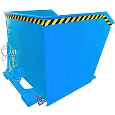 Bauer kantelcontainer SGU 200, met geperforeerde plaat & aftapkraan, olie-/waterdicht, kantelbaar met trekkabel, geschikt voor vorkheftrucks, L 1640 x B 1680 x H 1090 mm, lichtblauw RAL 5012