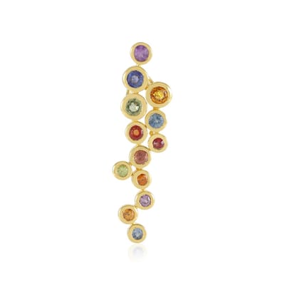 Cavill - Zilveren hanger verguld 925 sterling zilver met 1,797 ct kleurrijke Madagaskar saffieren - ronde saffier hanger - modieus en elegant