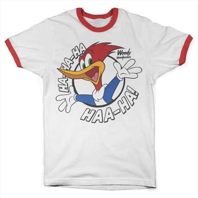 Woody Woodpecker Heren Tshirt -M- HAHAHA Wit