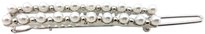 Haarsoires Haarspeld Haarclip 5cm - Recht - Parel - Wit Zilver - Hair Clip - Decoratieve Haaraccessoire