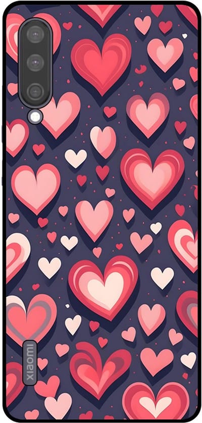 Smartphonica Telefoonhoesje Geschikt voor Xiaomi Mi A3 met Hartjes Opdruk - TPU Backcover Case With Heart Design geschikt voor Xiaomi Mi A3