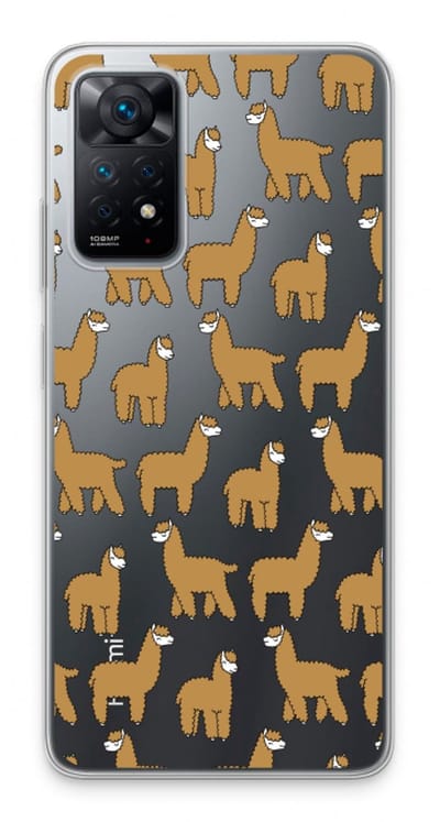 Case Company® - Hoesje geschikt voor Xiaomi Redmi Note 11 Pro hoesje - Alpacas - Soft Cover Telefoonhoesje - Bescherming aan alle Kanten en Schermrand