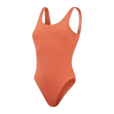 Speedo Dames/Dames geribbeld eendelig badpak (Bruin/oranje)
