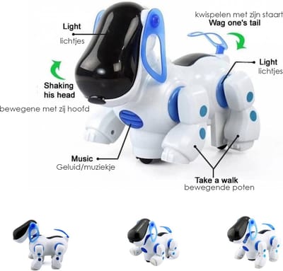 LeLe - Robot Dog - Blaft en Maakt Muziekje - Interactief robot hond -Beweegt, Blaft, Lichtjes