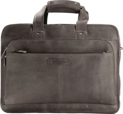 HAROLD'S Leren Business tas Schoudertas met laptopvak Antic Notebook Businessbag Taupe Bruine