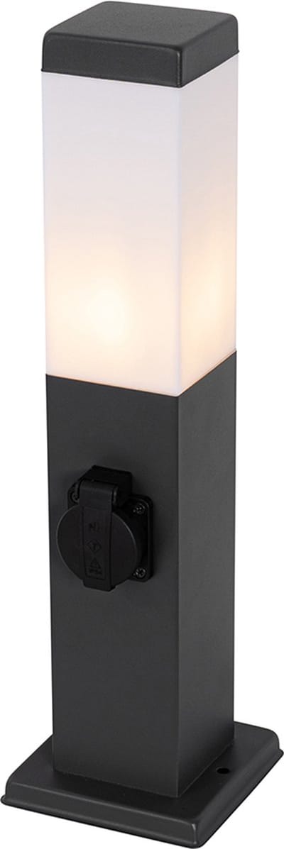 QAZQA malios - Moderne Buitenlamp met stopcontact - 1 lichts - H 45 cm - Zwart - Buitenverlichting