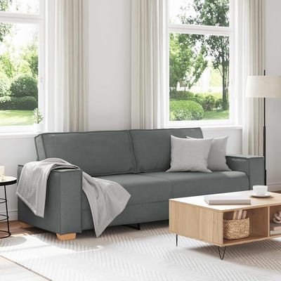 vidaXL - 3-zitsbank - Donkergrijs - 220x78x84 - cm - Stof