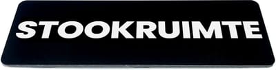 Deurbordje met tekst stookruimte - Zwart/wit - Formaat 150 x 50 mm x 1,6mm - incl. plakstrip