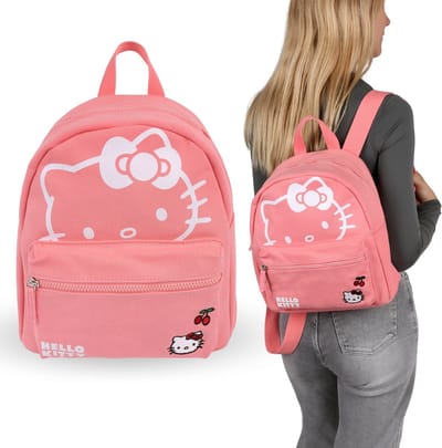 Hello Kitty Roze stoffen dames rugzak 29x26x14cm
