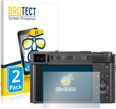 BROTECT - Screenprotector voor Panasonic Lumix DC-TZ200 - Folie Beschermfolie transparant 2 Stuks