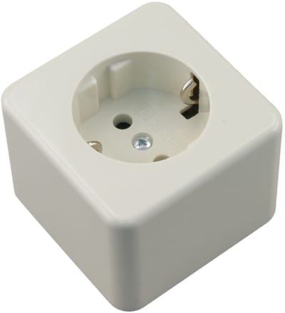 Berker contactdoos opbouw 1-voudig randaarde crÃ¨me 66.025.42