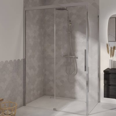 Ben IMotion Douchecabine - met Schuifdeur Naar Links - 140x90x206 cm - Veiligheidsglas - Antikalk - Chroom - Douchewand