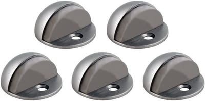 Set van 5 Koepel Deurstops, Satijn Nikkel Afwerking