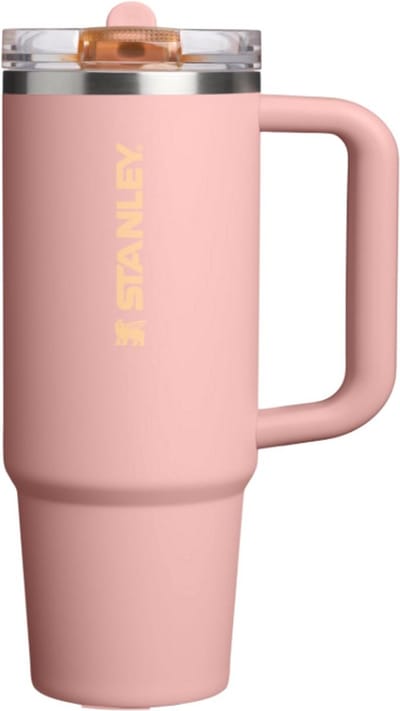STANLEY Quencher ProTour Flip Straw Tumbler 0,89L (Peach Rose) – Lekvrije Drinkbeker met Rietje & Handvat – Geïsoleerd RVS – BPA-vrij