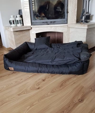 XXL Zwart Hondenbed van Kunstleer - Waterdicht 90x60cm - Hondenkussen, Hondensofa, Kattenbed, Hondenkorf