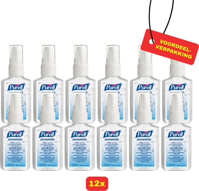 12x - Purell desinfecterende handgel 60ml met pomp - Voordeelverpakking