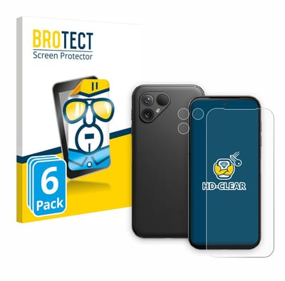 BROTECT - Screenprotector voor Fairphone 5 (Voor+Camera) - Folie Beschermfolie transparant 6 Stuks