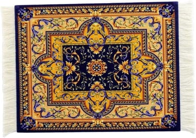 Persian Muismat van 18 x 23 cm in Oosterse Tapijtstijl voor Desktop PC en Laptop, Inclusief Borstel en Ideaal als Kantooraccessoire