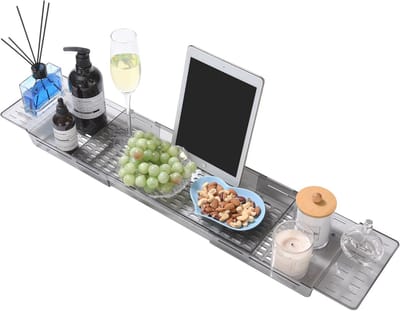 Uittrekbare Badkuipplank met Afvoerdesign - Badkuipaccessoire voor Een Ontspannen Spa-ervaring
