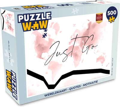 Puzzel Wereldkaart - Quotes - Motivatie - Legpuzzel - Puzzel 500 stukjes