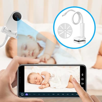 Babyfoon Standaard - Camerahouder Wieghouder - Baby Bewaken - Lange Flexibele Arm - 0.5m - Wit
