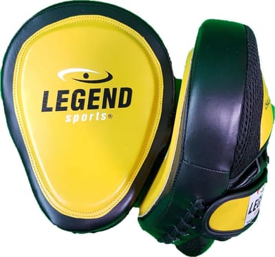 Focus Pads Zwart/Geel Leer - Hoogste kwaliteit runderleder - Unieke demping - Super lichtgewicht - Goede grip Default