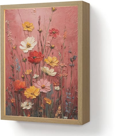 Wandlamp 30x40 cm - Oplaadbaar - Bloemenboeket - Diepte - Tastbare textuur - Wandlampen binnen woonkamer - Slaapkamer lamp - Decoratieve nachtlamp - Vloerlamp draadloos