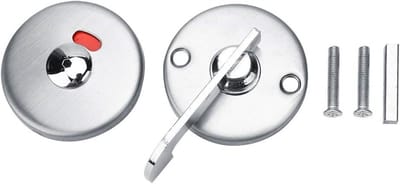 Deurslot Indicator - Privacy Slot - Badkamer WC - Anticorrosief Roestvrij Staal - 73mm Handvat 61mm Chassis - Zilver Grijs